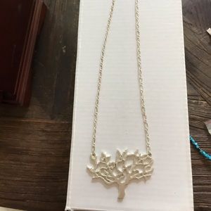 Silver plate tree necklace